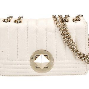 Kate Spade Elegant White Off Leather Chain Bag
